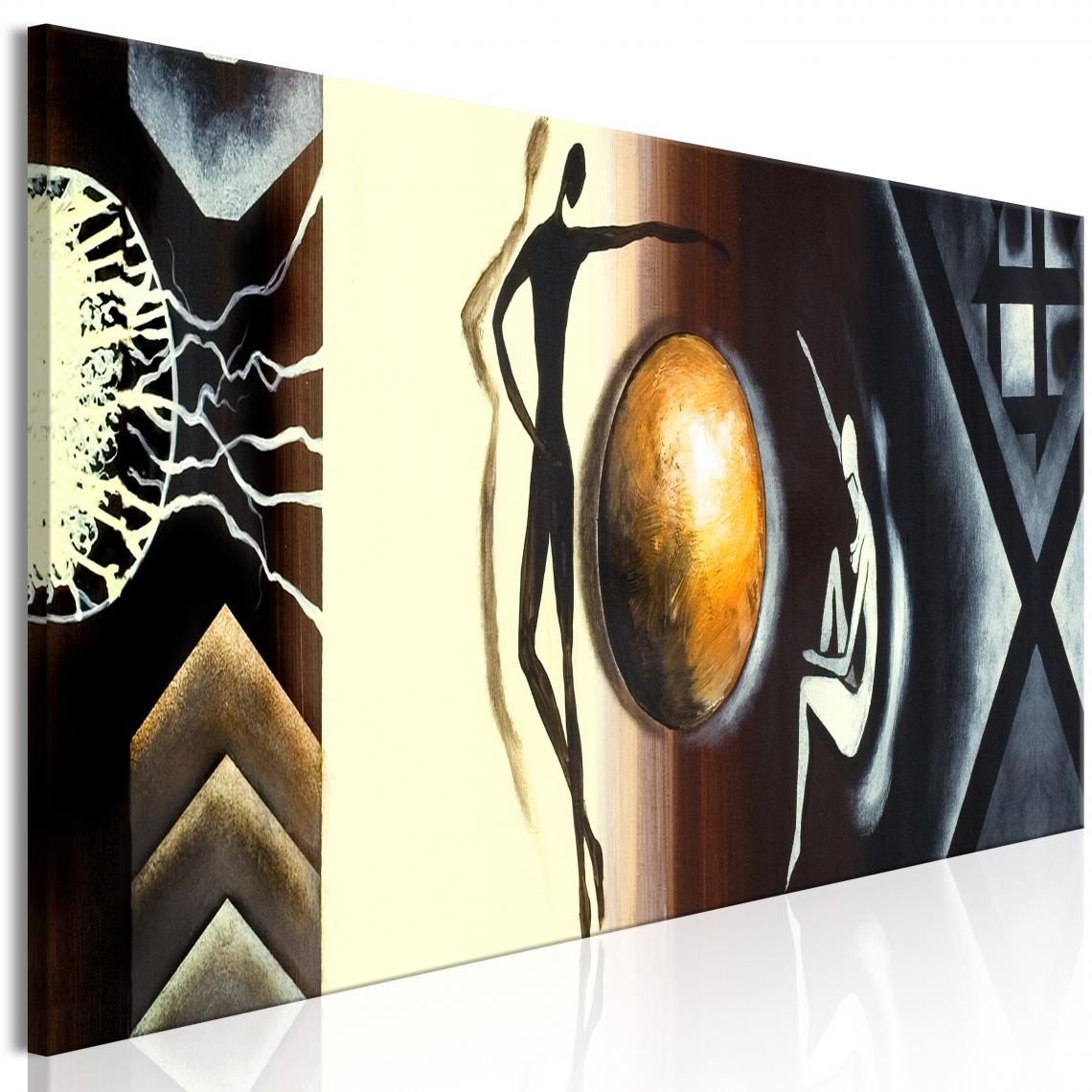 Decoshop26 - Tableau sur toile décoration murale image imprimée cadre en bois à suspendre Conversation (1 partie) étroit 135x45 cm 11_0002015 - Tableaux, peintures