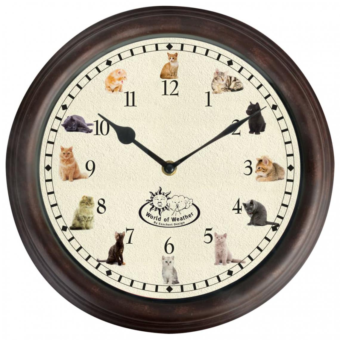 Icaverne - Icaverne - Horloges murales reference Horloge avec sons de chat - Horloges, pendules