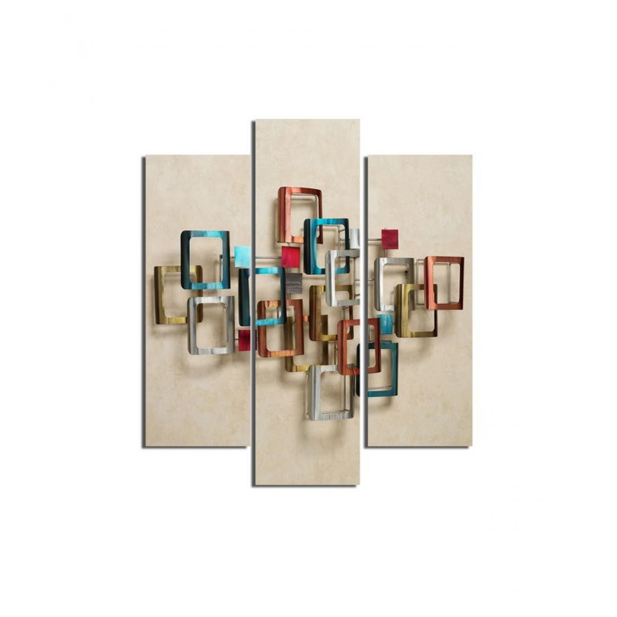 Homemania - HOMEMANIA Tableau Cube - 3 pièces - géométriques - pour le salon, la chambre - Multicouleur en MDF, 57 x 0,3 x 60 cm - Tableaux, peintures