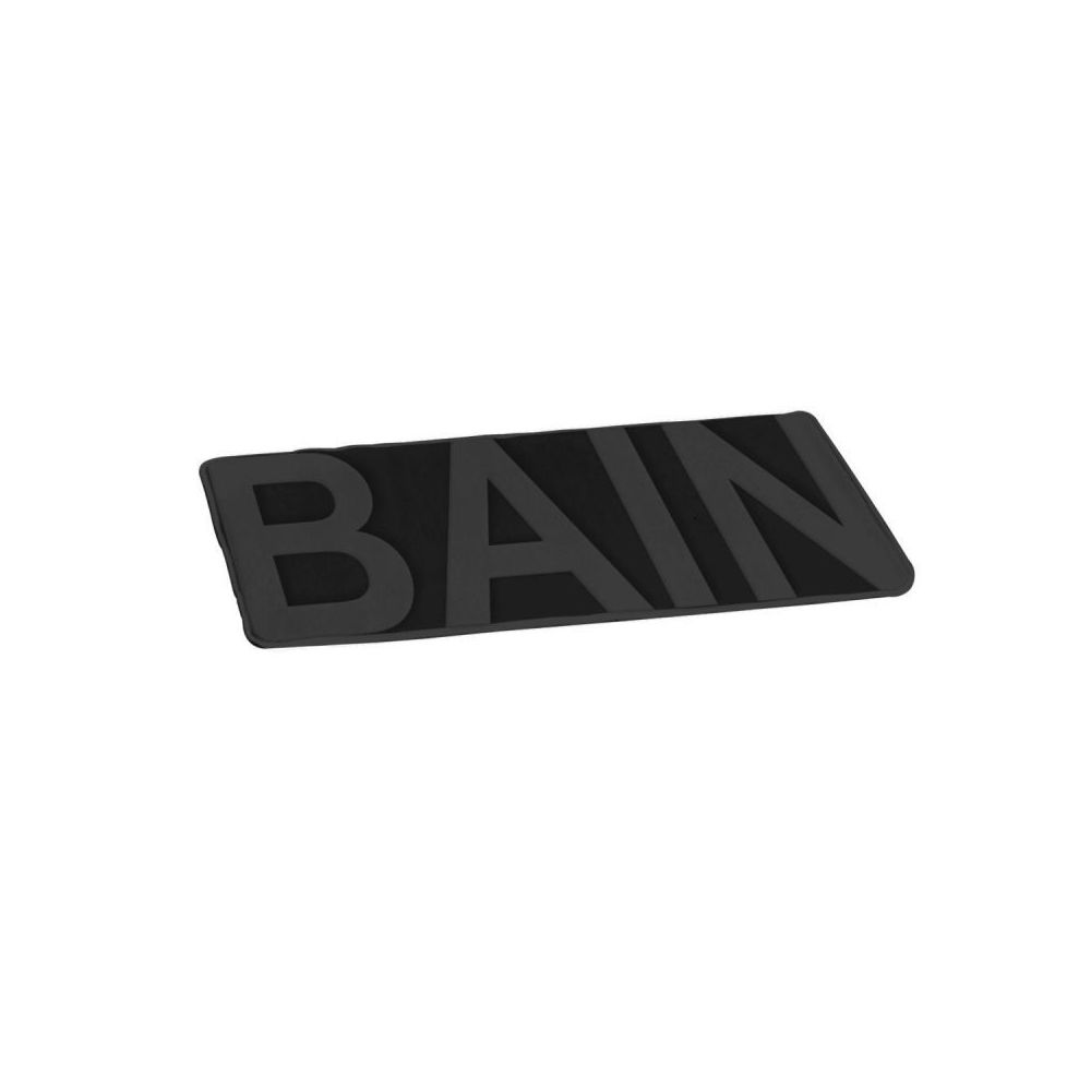 Paris Prix - Tapis de Bain Microfibre ""Relief"" 45x75cm Noir - Tapis