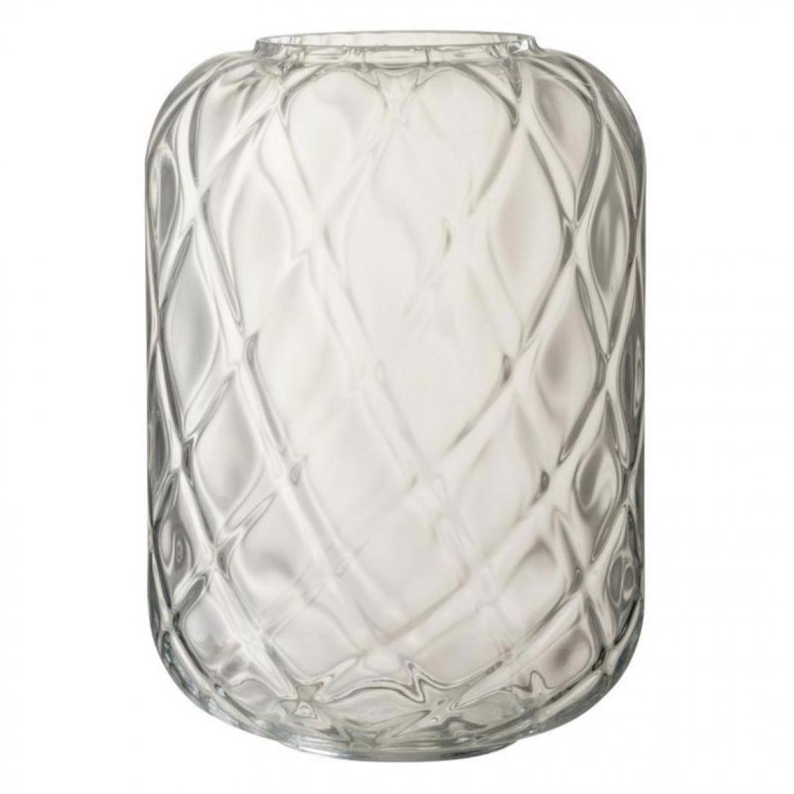 Paris Prix - Vase Design Motif Verre 34cm Transparent - Vases