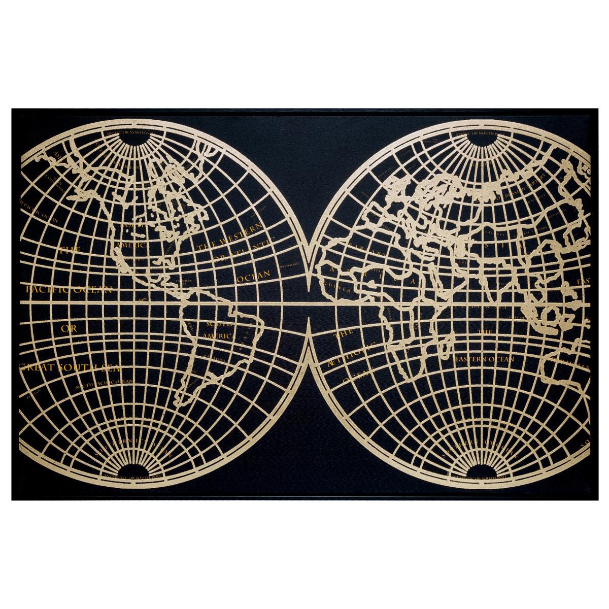 Atmosphera, Createur D'Interieur - Toile imprimée Foil Monde en Cadre 60 x 90 - Tableaux, peintures
