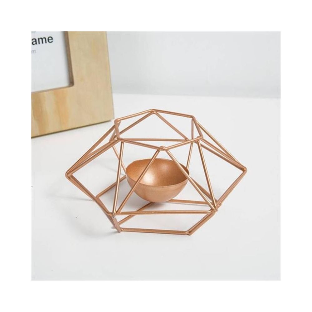 Wewoo - Créateur moderne minimaliste géométrique fer forgé or titulaire de bougie ornements décorations pour la maison romantiques aux chandellestaille S - Bougies