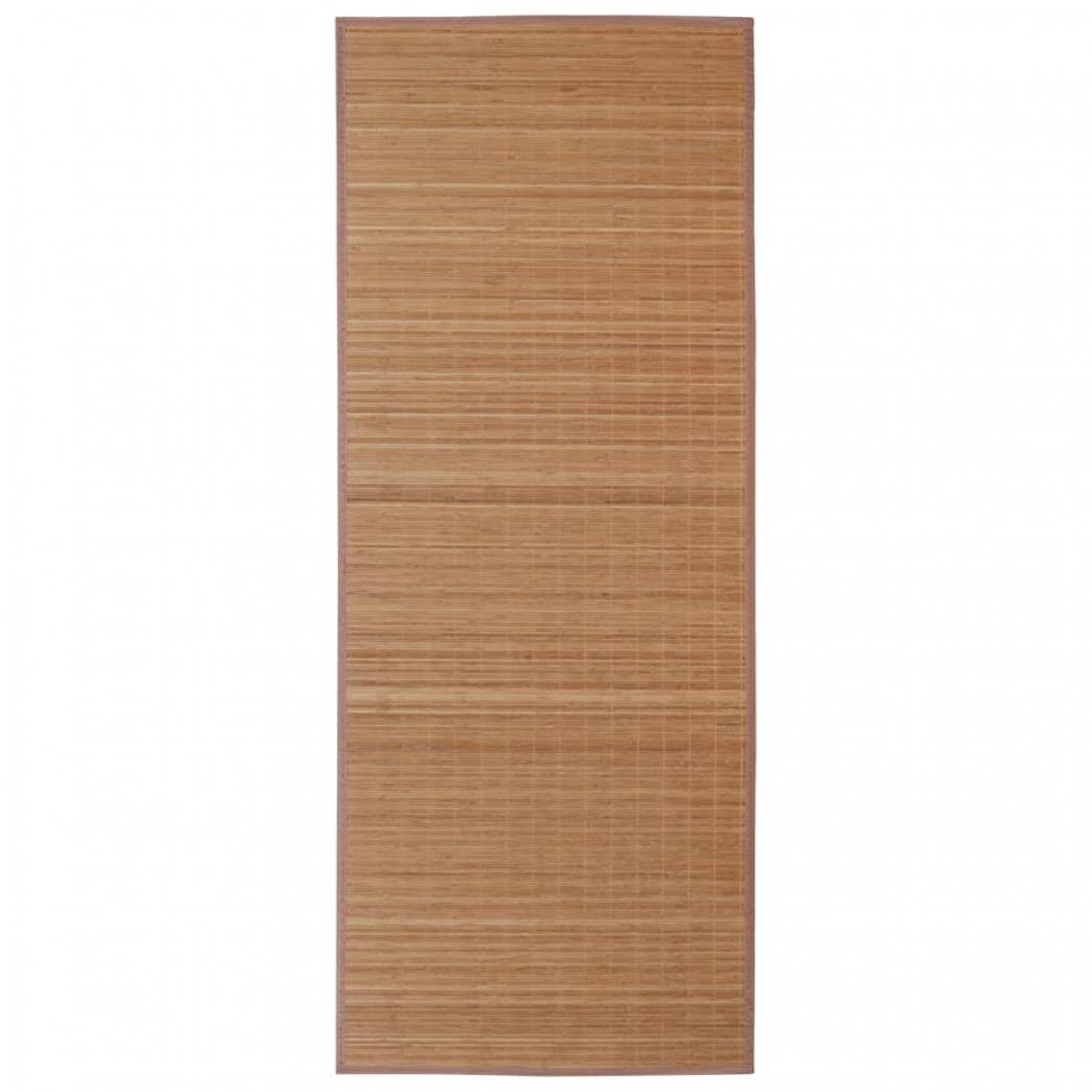 Decoshop26 - Tapis rectangulaire Marron Bambou 150 x 200 cm DEC023834 - Tapis