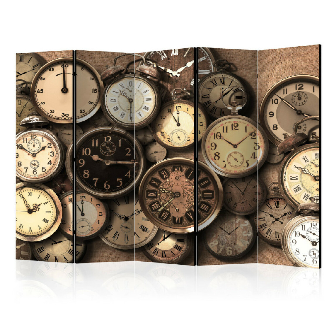 Artgeist - Paravent 5 volets - Old Clocks II [Room Dividers] 225x172 - Paravents