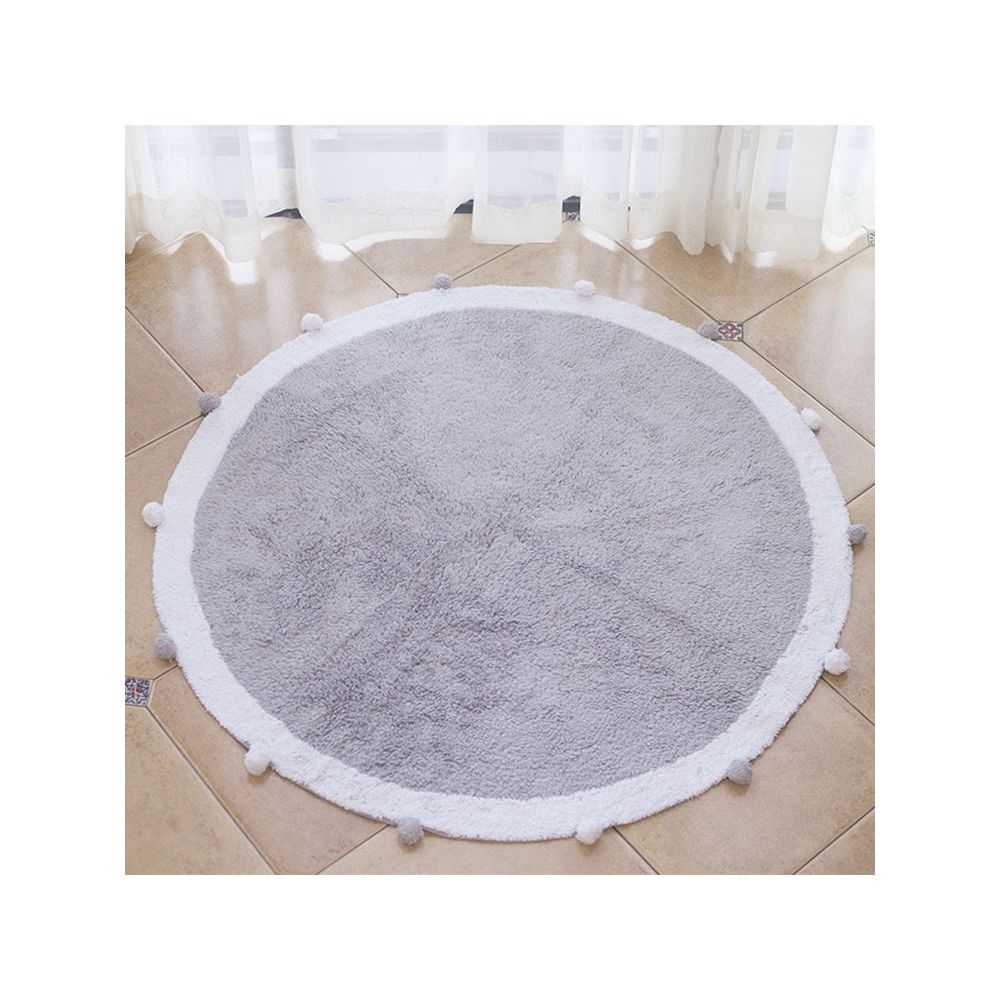 Wewoo - Paillasson rond de tapis de de coton d'enfants de ménage de de boulediamètre 1.2m gris - Tapis