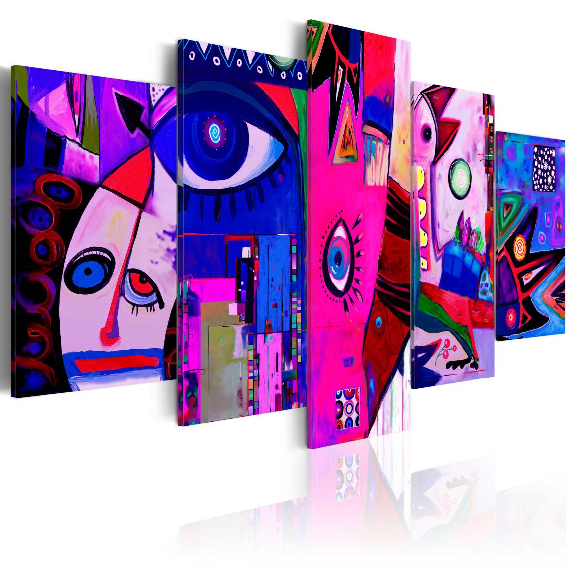 Decoshop26 - Tableau toile de décoration motif cirque rose 200x100cm DEC110171/2 - Tableaux, peintures