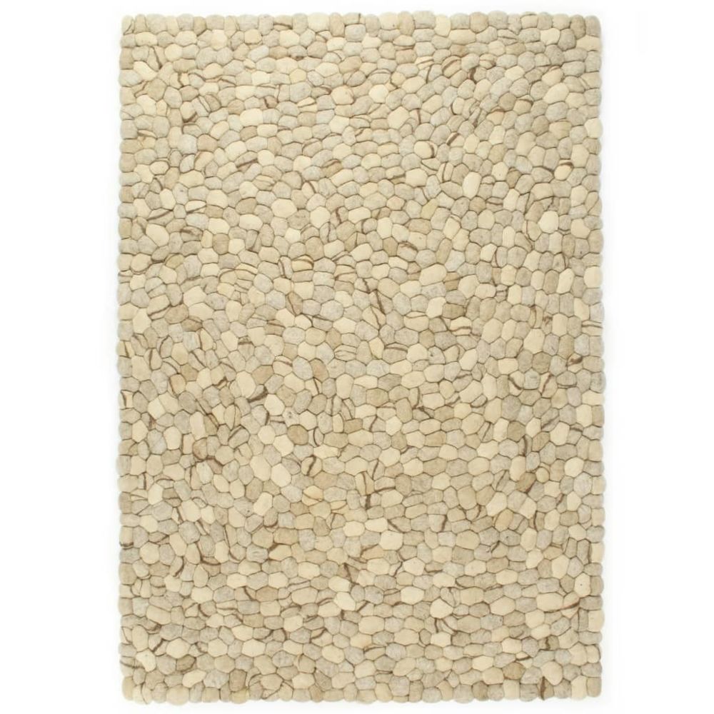 marque generique - Icaverne - Petits tapis ligne Tapis Galet feutre laine 160x230 cm Beige/Gris/Marron/Chocolat - Tapis