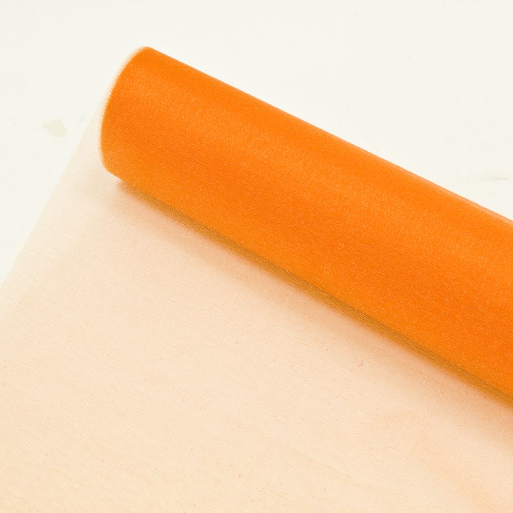 Visiodirect - Lot de 10 Chemins de table en organza ""Brillant"" coloris Orange - 28 cm x 5m - Objets déco
