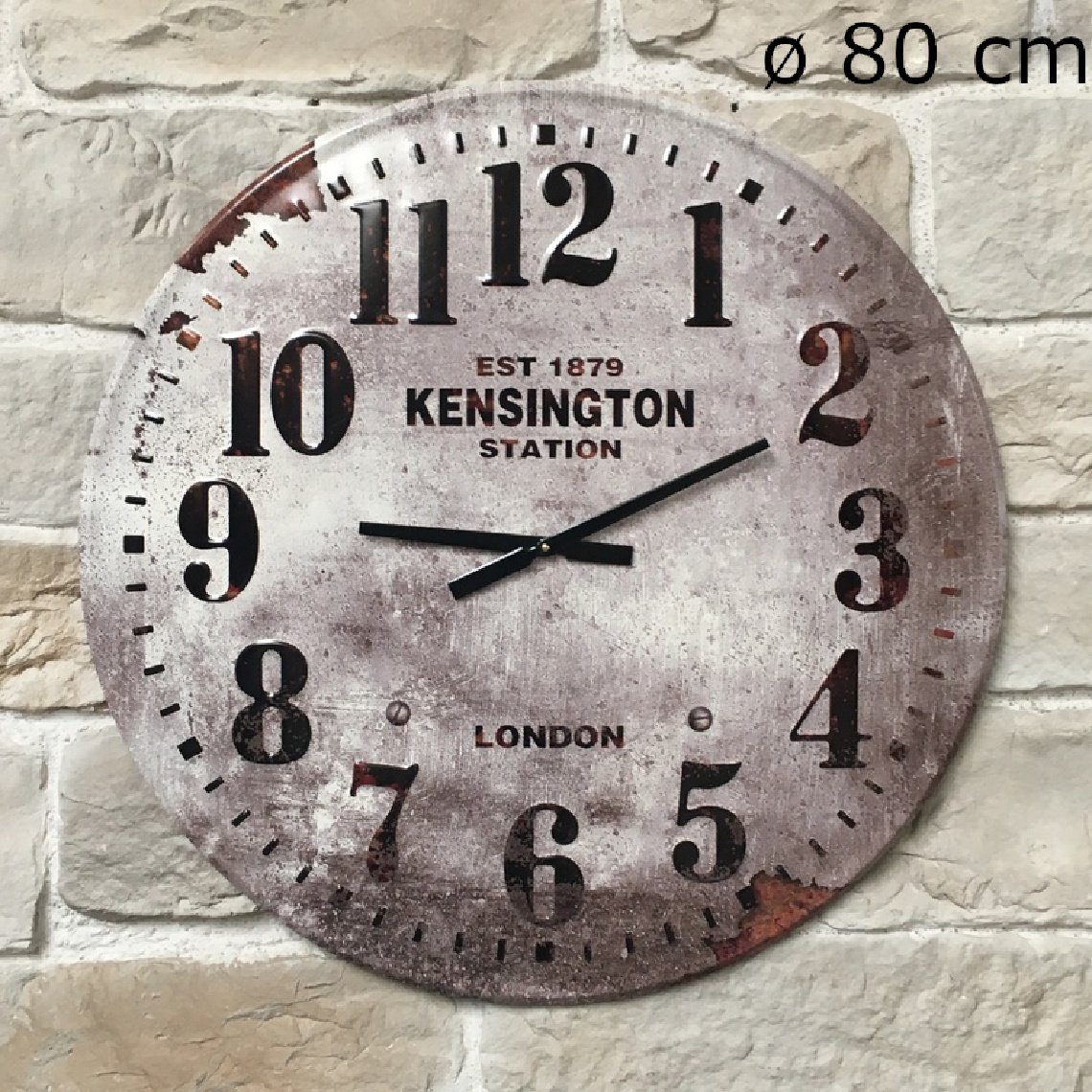 L'Originale Deco - Grande Horloge Industrielle Campagne Horloge Metal Fer ø80 cm - Horloges, pendules
