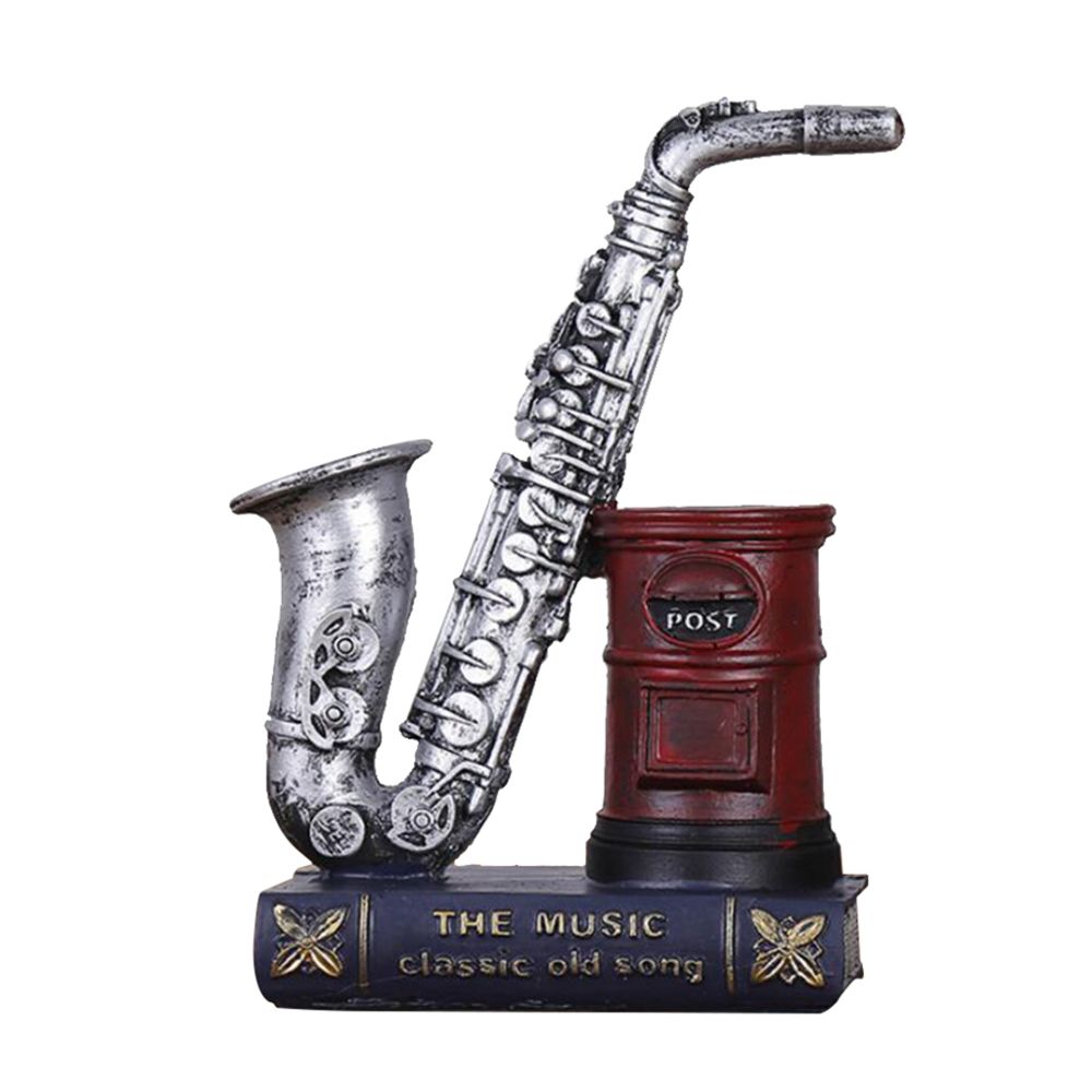 marque generique - Porte-stylo en résine Saxophone Violon Porte-stylo rouge Argent Saxophone_ 8cm - Objets déco