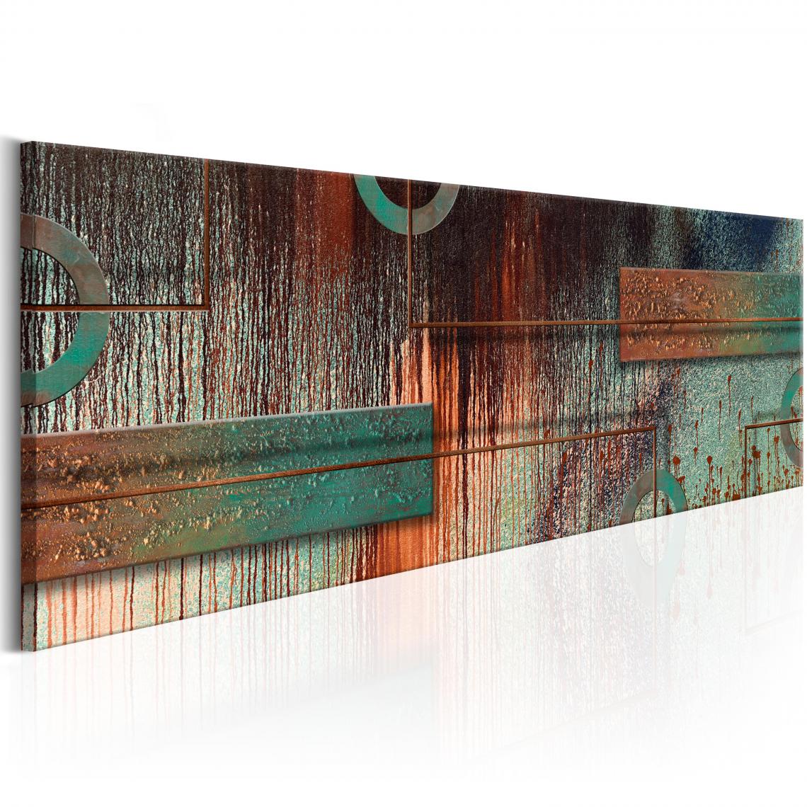 Decoshop26 - Tableau sur toile décoration murale image imprimée cadre en bois à suspendre Art abstrait 135x45 cm 11_0001243 - Tableaux, peintures