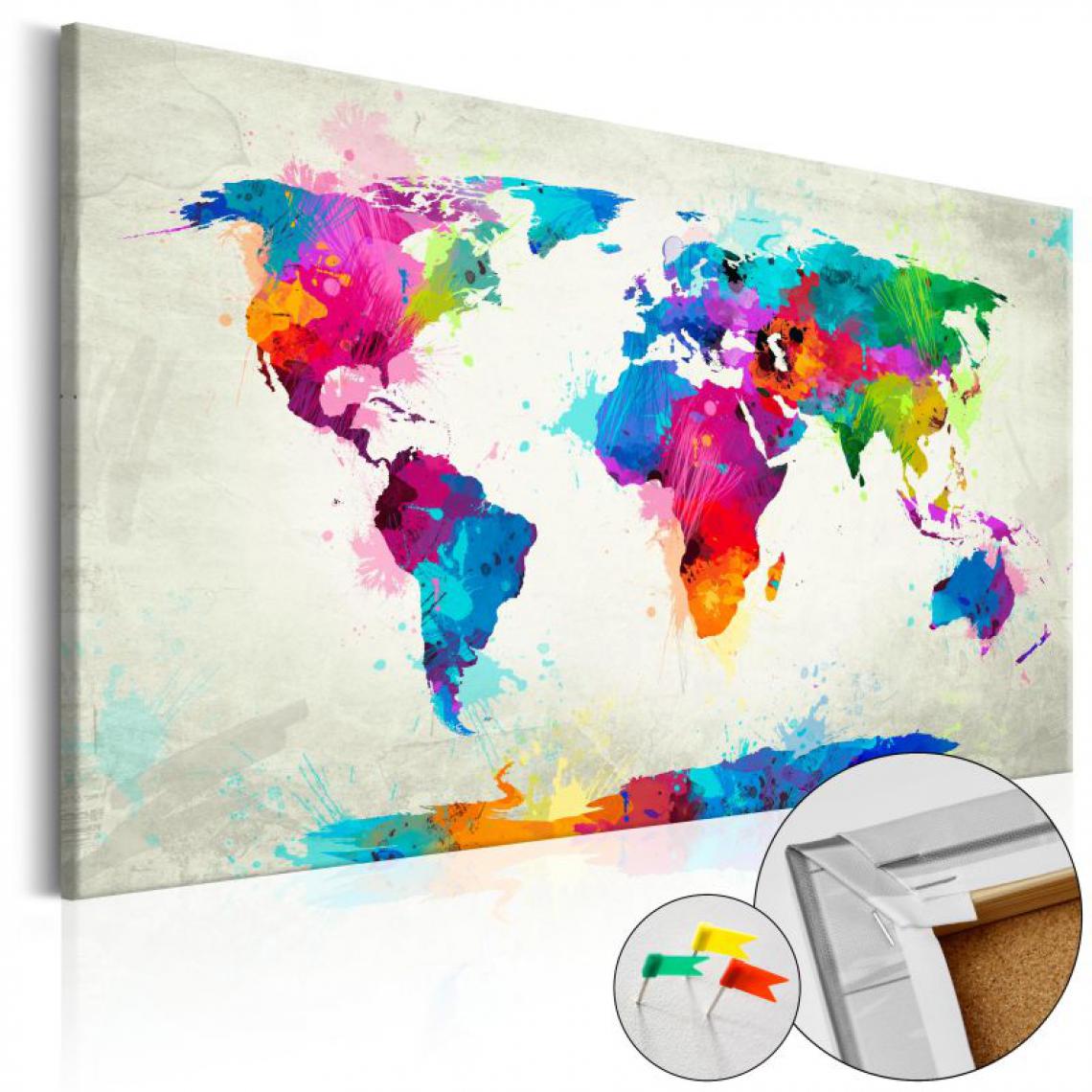 Artgeist - Tableau en liège - An Explosion of Colors [Cork Map] .Taille : 90x60 - Tableaux, peintures