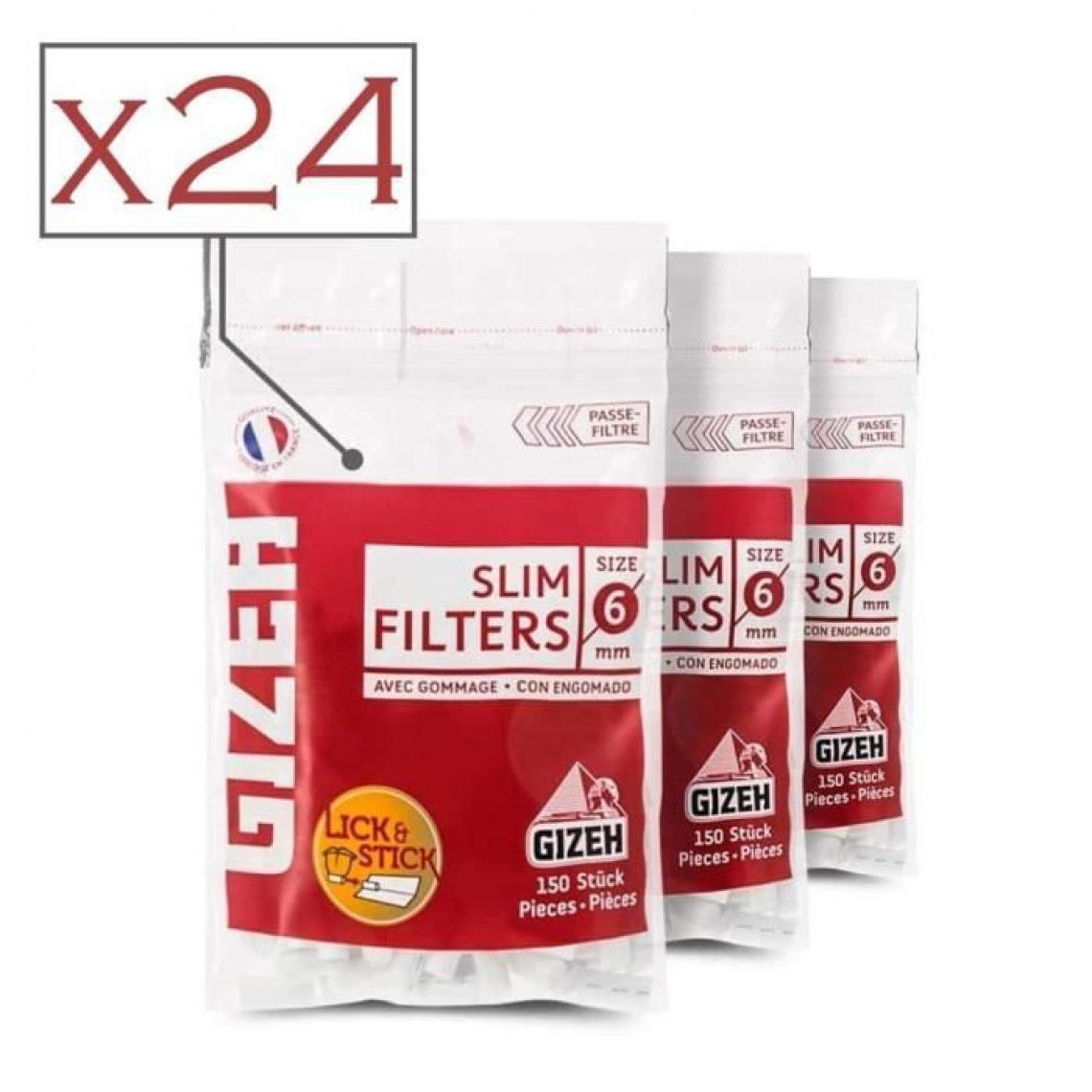 Gizeh Tubes Et Filtres - Lot de 24 sachets de filtres à cigarette Gizeh Slim - Cendriers