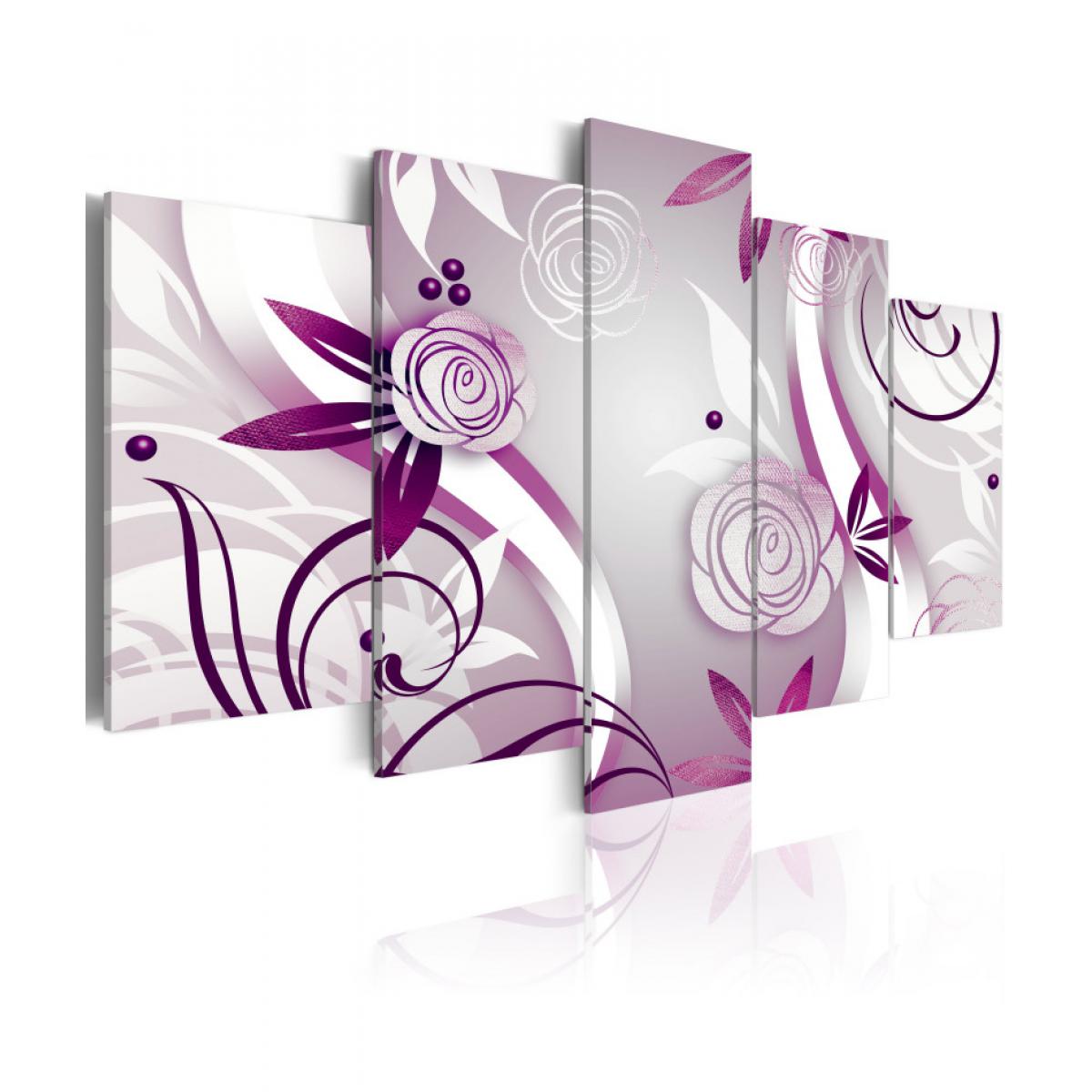 Artgeist - Tableau - Roses violettes 100x50 - Tableaux, peintures