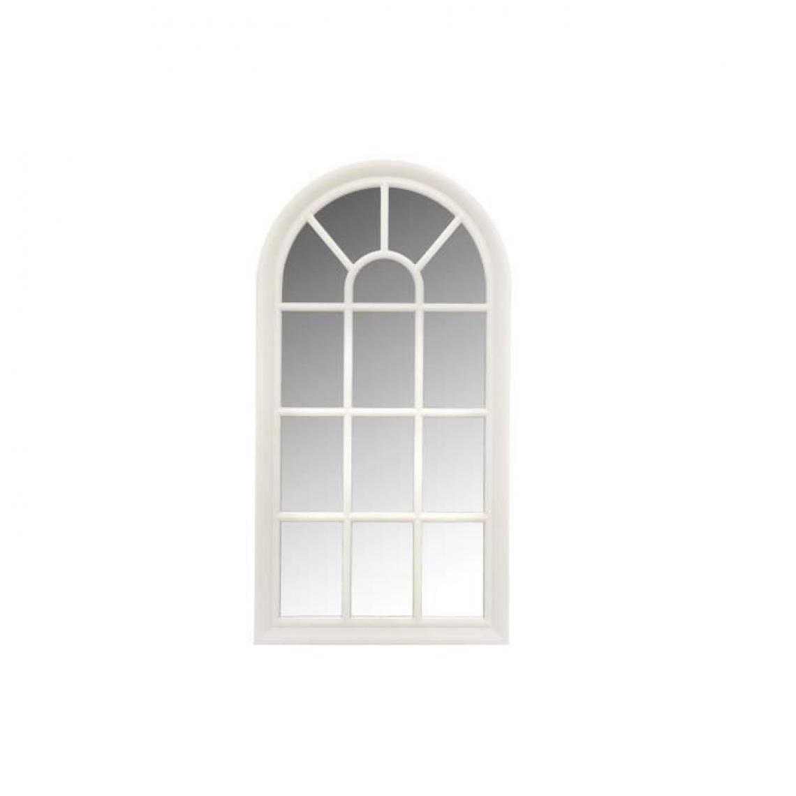 Cstore - Miroir fenetre arrondie - 71x36 cm - Blanc - Miroirs