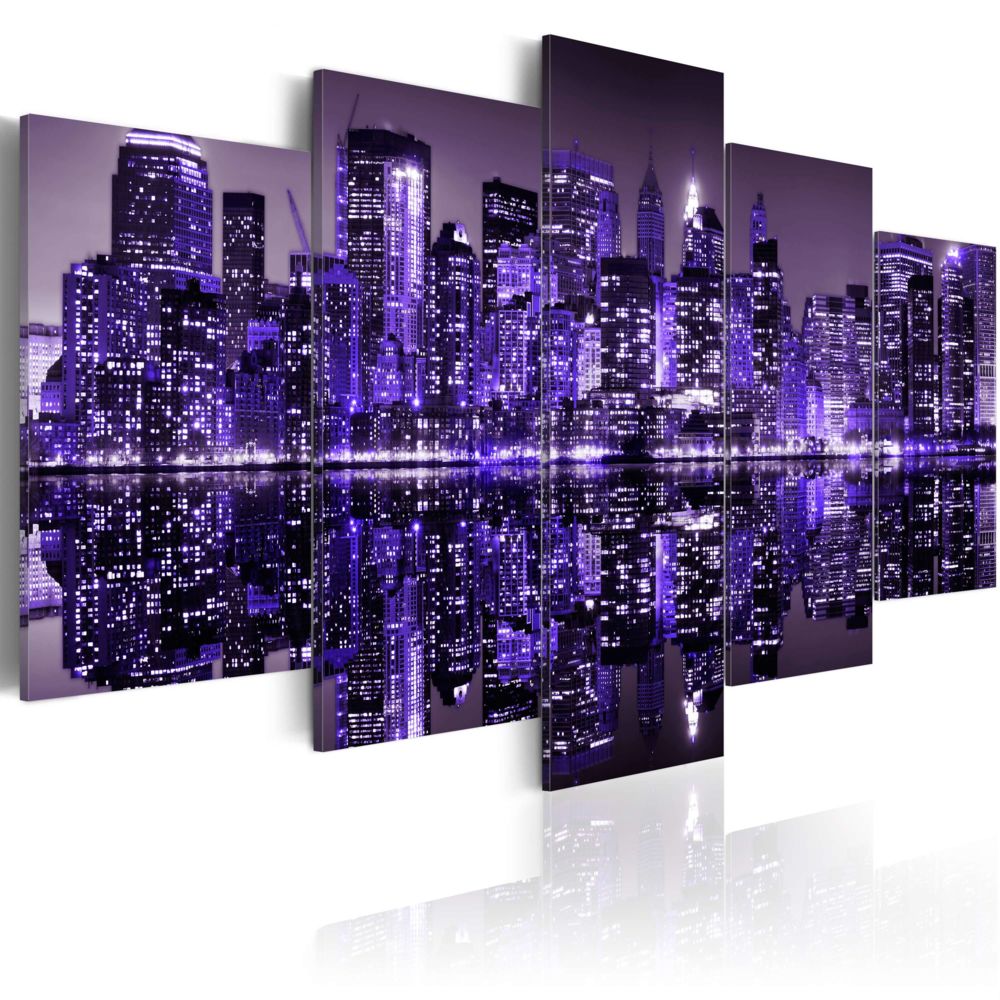 Bimago - Tableau | Deep deep purple | 200x100 | XXL | Villes | New York | NYC | - Tableaux, peintures