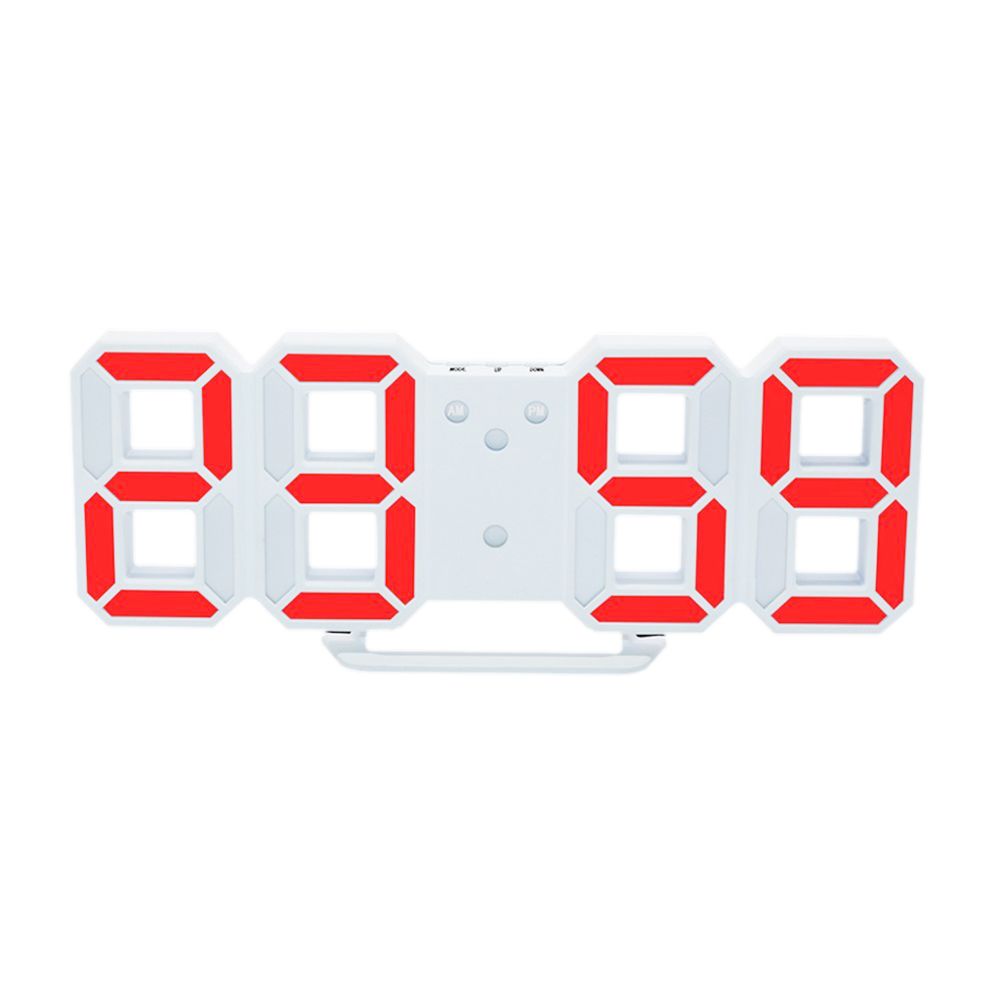 marque generique - Horloge murale à tablette numérique 3D 24/12 heures d'affichage usb alarme snooze -orange - Horloges, pendules