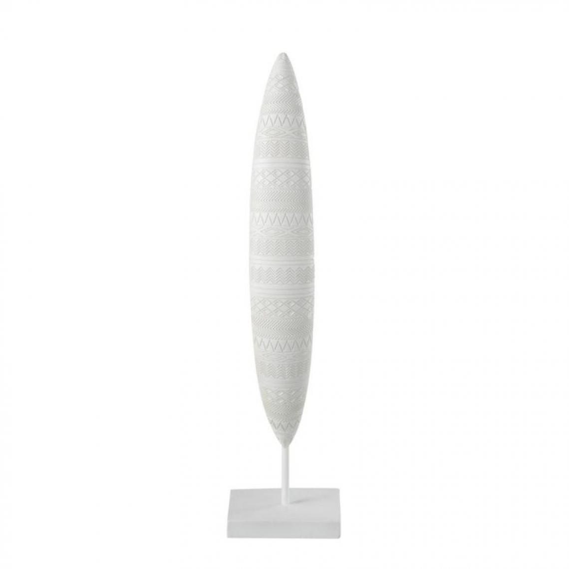 Paris Prix - Bougeoir Design Bouclier Africain 50cm Blanc - Bougeoirs, chandeliers