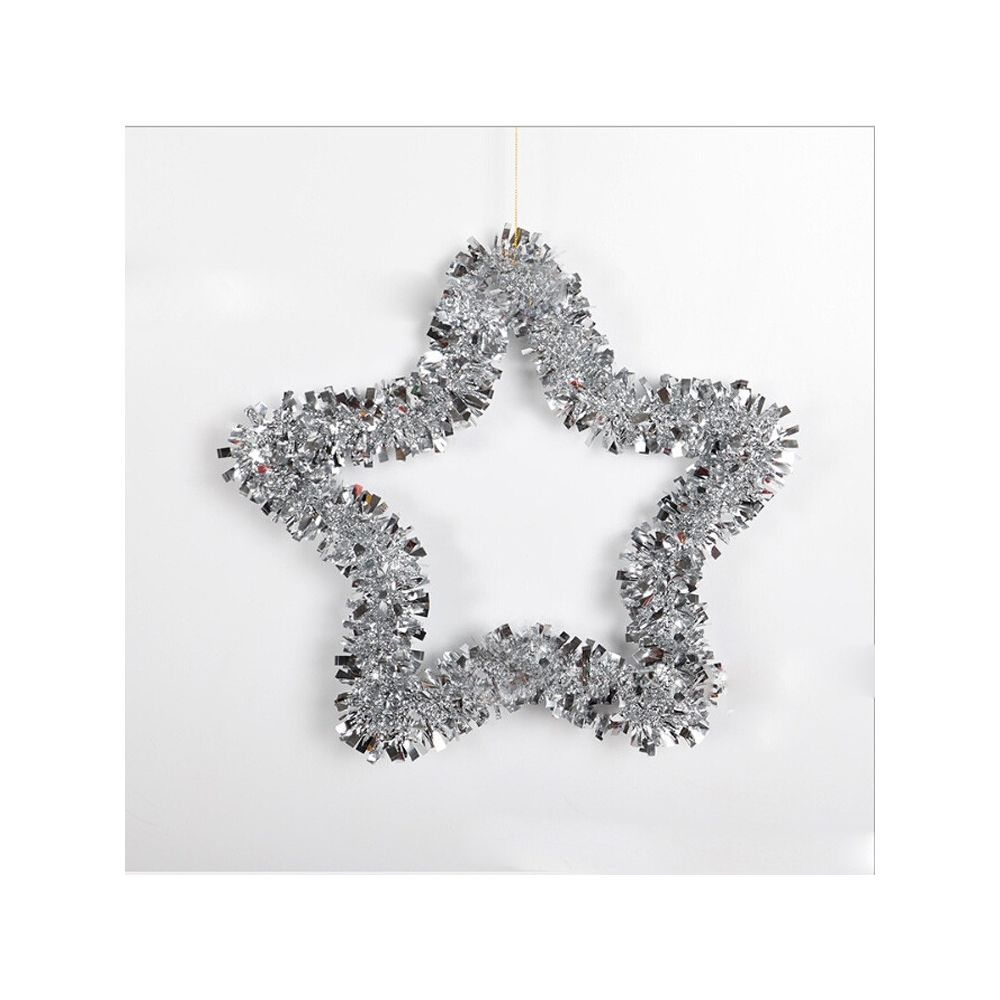 Wewoo - 5 pcs noël étoile à cinq branches pvc couleur guirlande décoration pendentif argent - Décorations de Noël