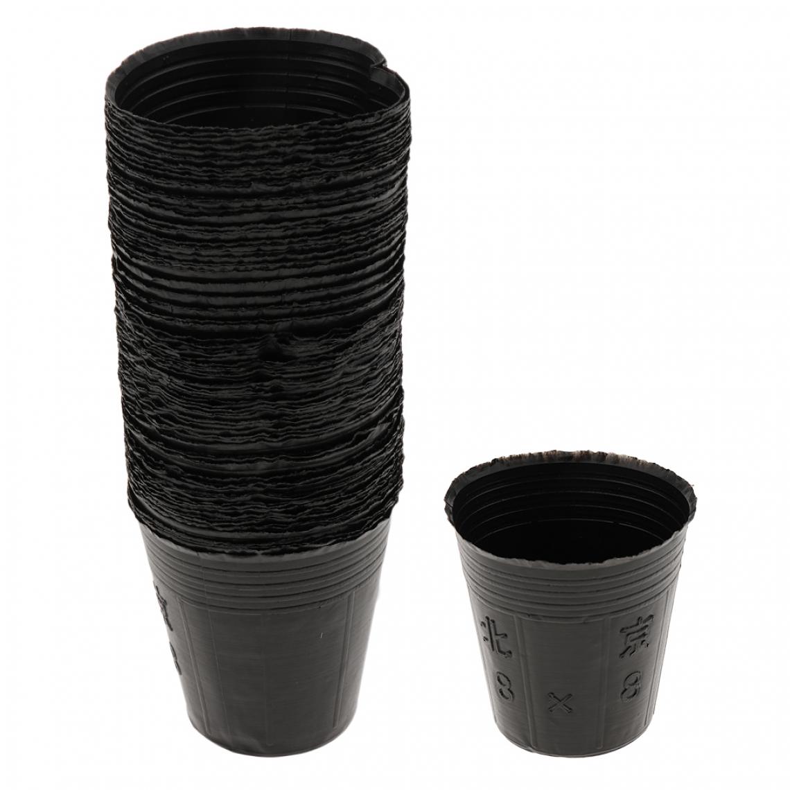 marque generique - Pot de semis en plastique noir épaissi pour bol de nutrition 100pcs 35 x 60 x 60mm - Pots, cache-pots