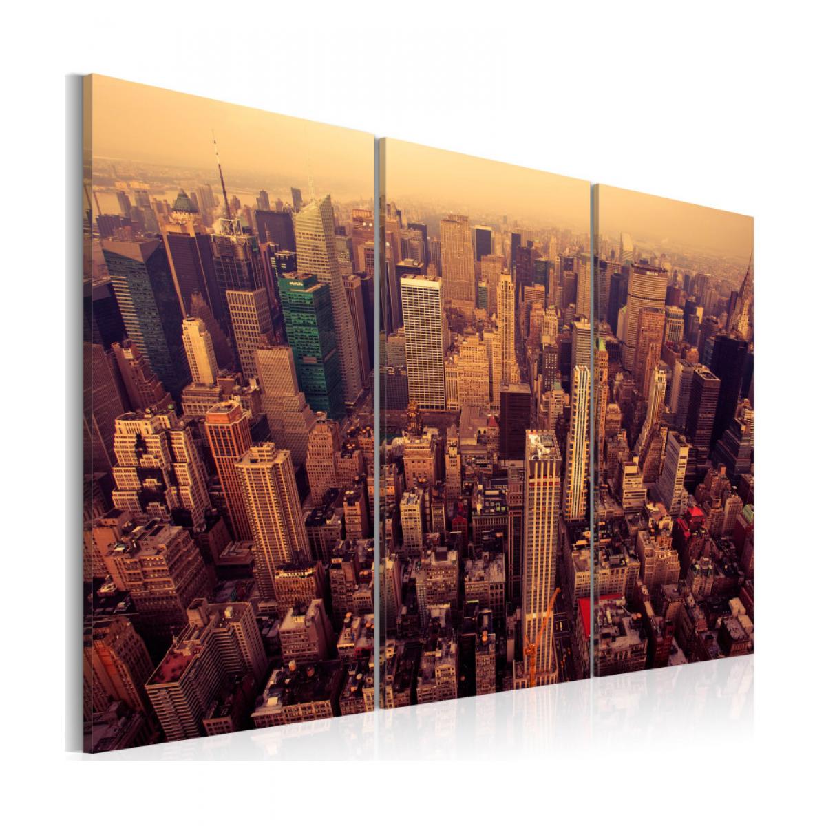 Artgeist - Tableau - Coucher de soleil sur New York 90x60 - Tableaux, peintures