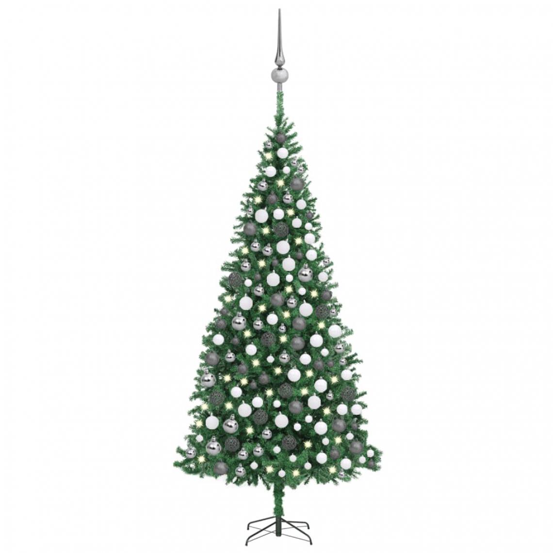 Vidaxl - vidaXL Arbre de Noël artificiel avec LED et boules 300 cm Vert - Sapin de Noël