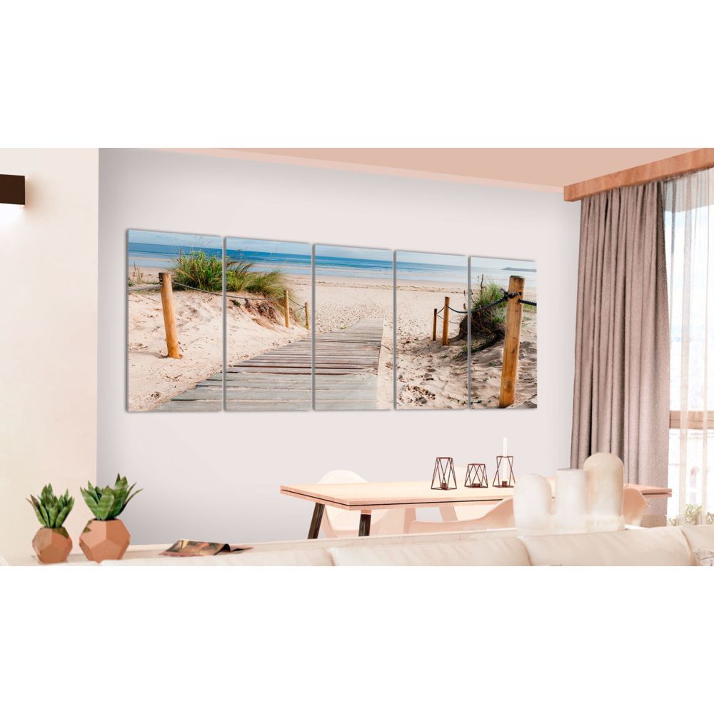 marque generique - 225x90 Tableau Paysage marin Paysages Distingué Beach After Rain - Tableaux, peintures