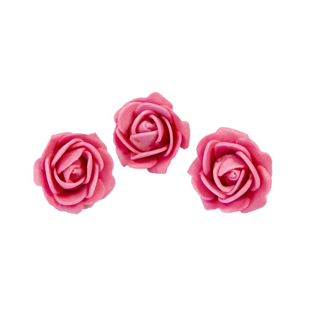 Visiodirect - 12 Lots de 6 roses autocollantes sans tiges Fuschia - 2 cm - Objets déco