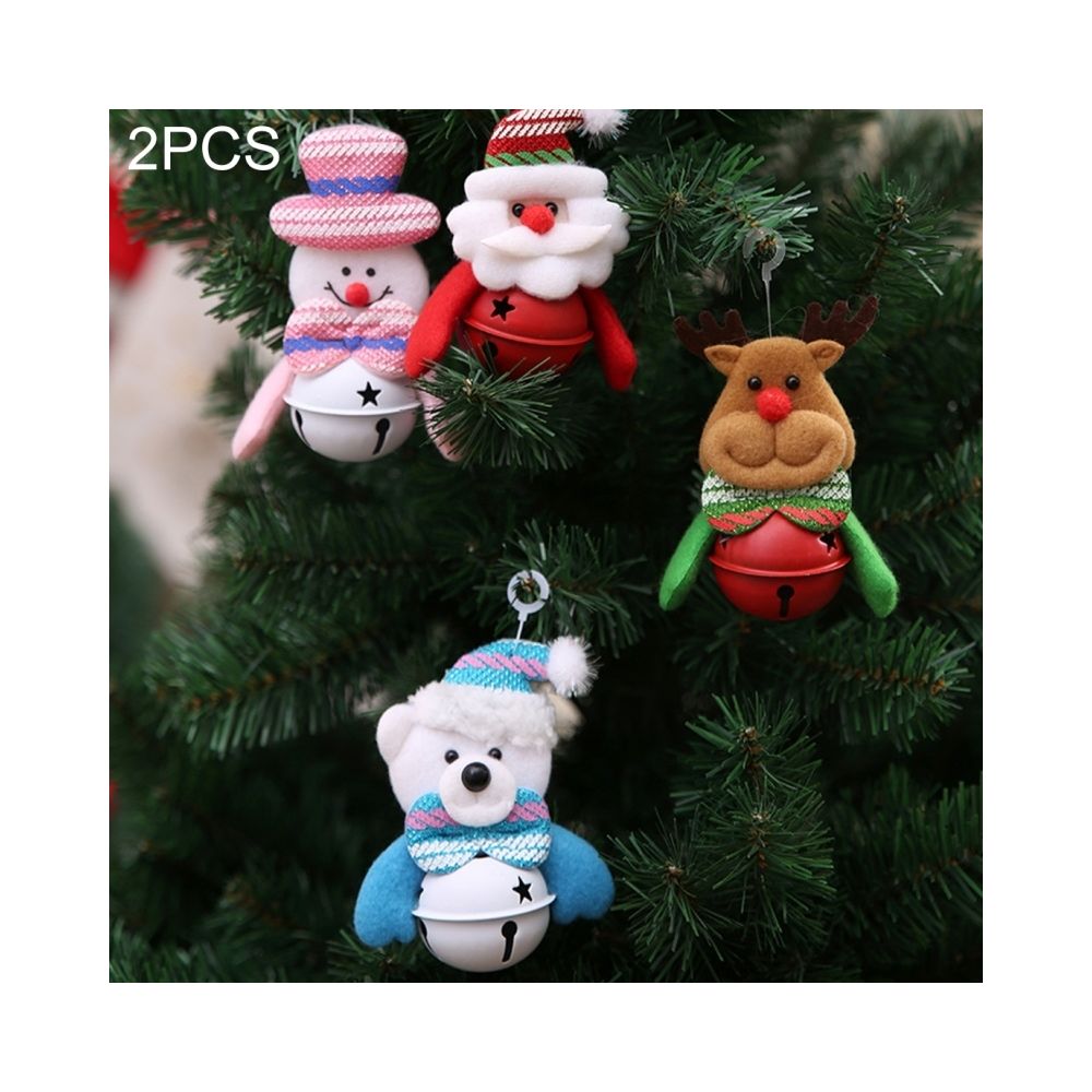 Wewoo - Boules & guirlandes de Noël 2 PCS arbre de poupée Bell pendentif décorations, livraison aléatoire, taille: 11 * 7cm - Décorations de Noël