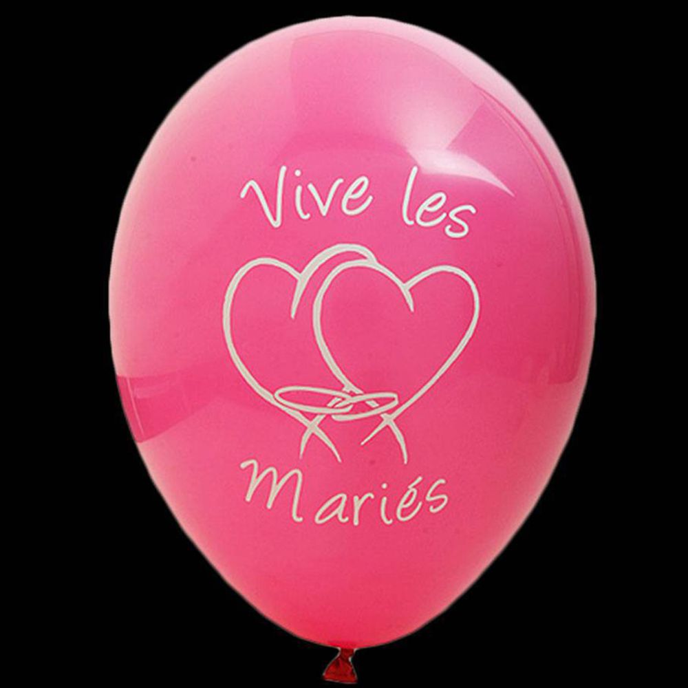 Visiodirect - Sachet de 8 Ballons Imprimé ""Vive les mariés"" coloris Fuschia - 28cm - Objets déco