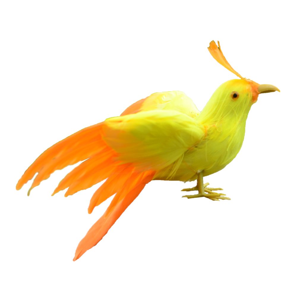marque generique - Corbeaux d'oiseaux réalistes pour le jardin Weding Home Decoration Yellow - Objets déco