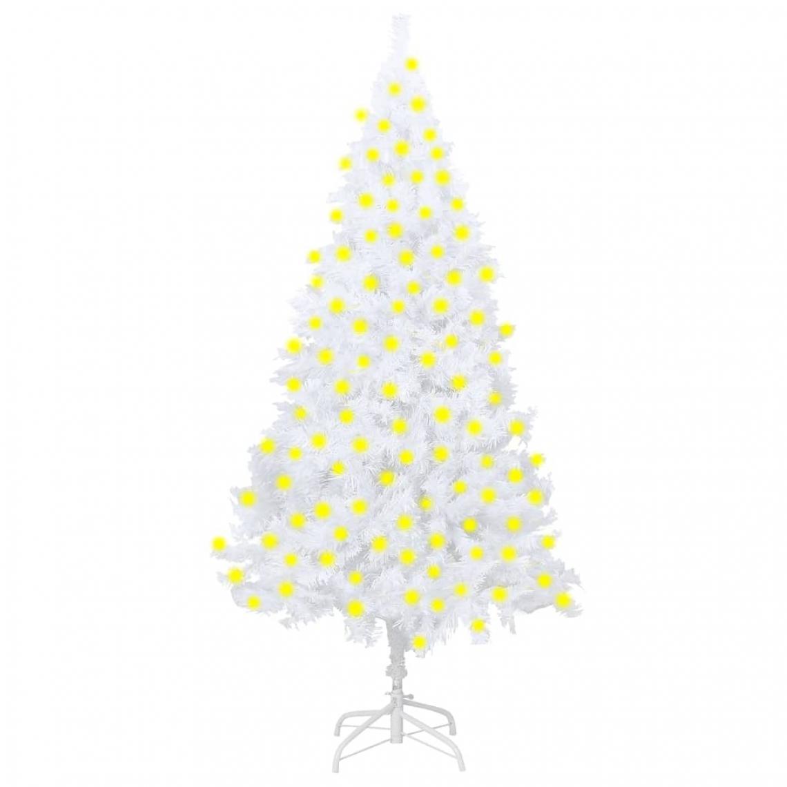Vidaxl - vidaXL Arbre de Noël artificiel avec LED branches épaisses Blanc 210cm - Sapin de Noël