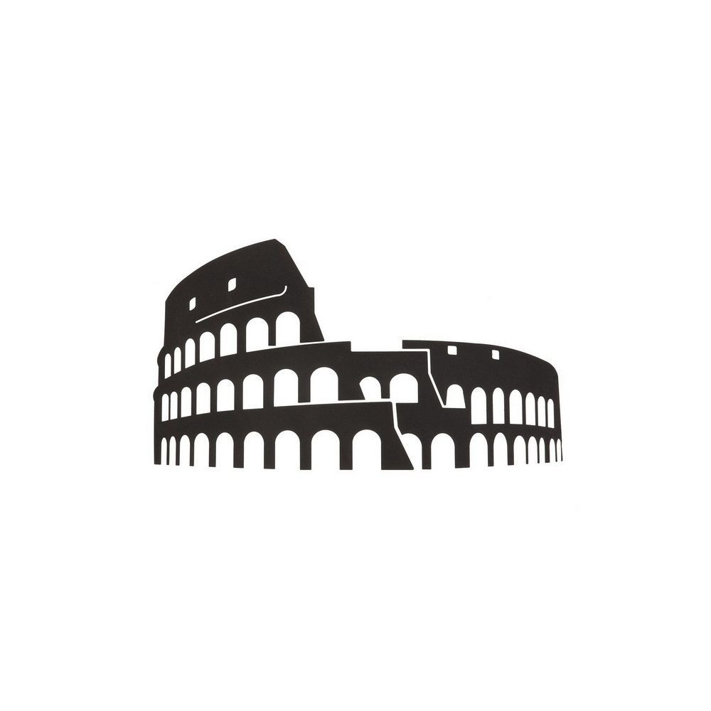 Homemania - HOMEMANIA Décoration Murale Colosseo - Art Mural - pour Séjour, Chambre - Noir en Acier, 48 x 0,15 x 28 cm - Objets déco