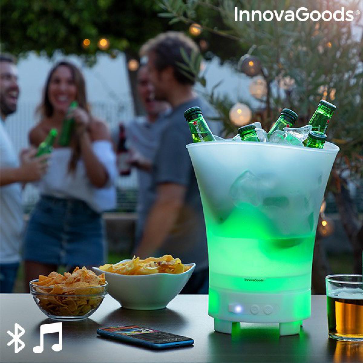 Totalcadeau - Seau à glaçons glace à lumière LED avec haut-parleur rechargeable pour bouteille Pas cher - Objets déco