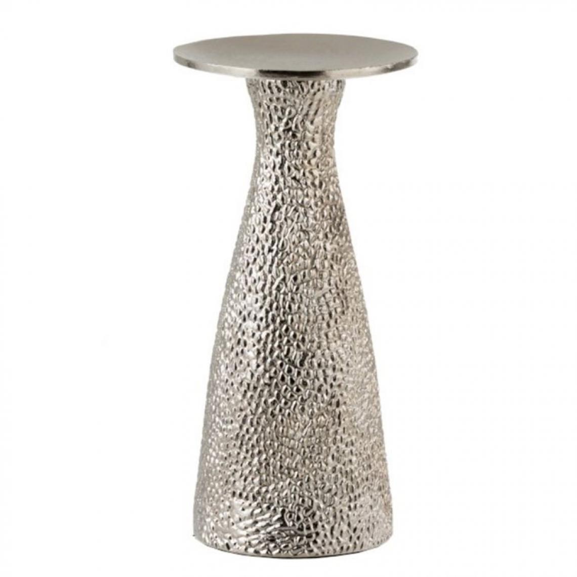 Paris Prix - Bougeoir Design en Aluminium Texto 25cm Argent - Bougeoirs, chandeliers
