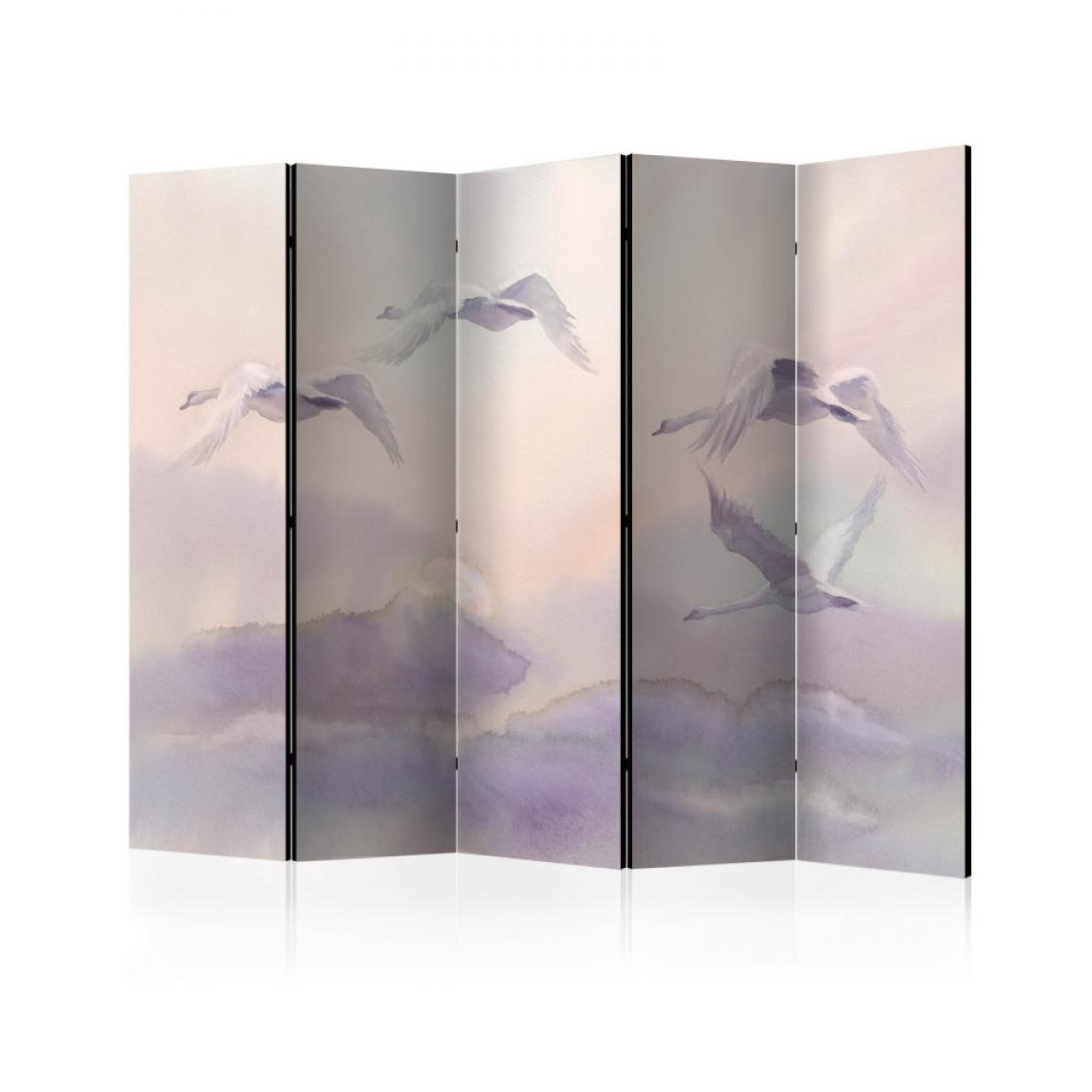 Artgeist - Paravent 5 volets - Flying Swans II [Room Dividers] 225x172 - Paravents
