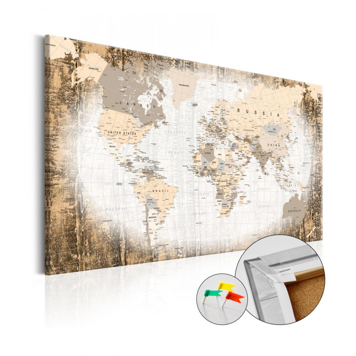 Artgeist - Tableau en liège - Enclave of the World [Cork Map] 120x80 - Tableaux, peintures