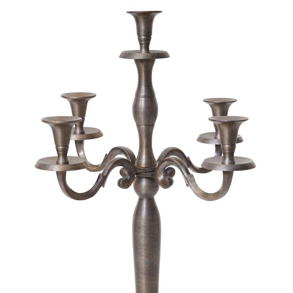 Decoshop26 - Chandelier bougeoirs pour 5 bougies couleur or vieilli hauteur 60 cm DEC04109 - Bougeoirs, chandeliers