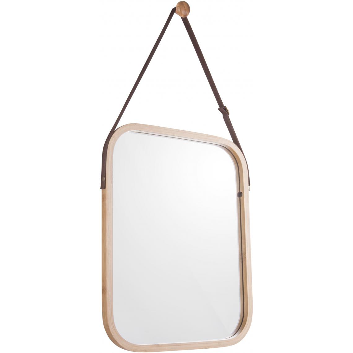 Pt Living - Miroir carré en bambou à suspendre Idyllic - Miroirs