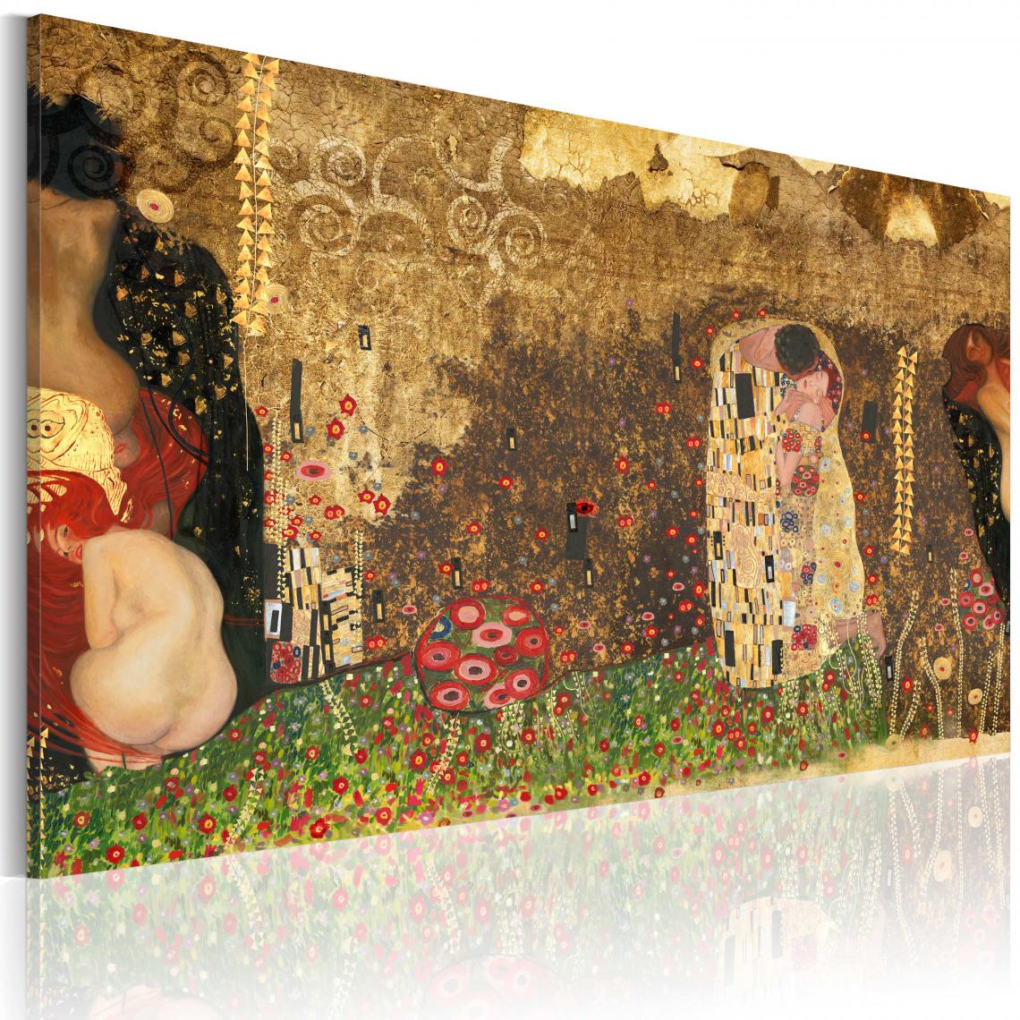 Decoshop26 - Tableau sur toile décoration murale image imprimée cadre en bois à suspendre Gustav Klimt - inspiration 60x40 cm 11_0002151 - Tableaux, peintures