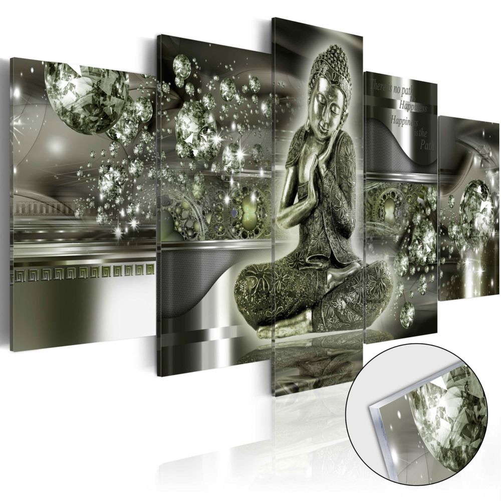 Bimago - Tableau sur verre acrylique - Emerald Buddha [Glass] - Décoration, image, art | - Tableaux, peintures