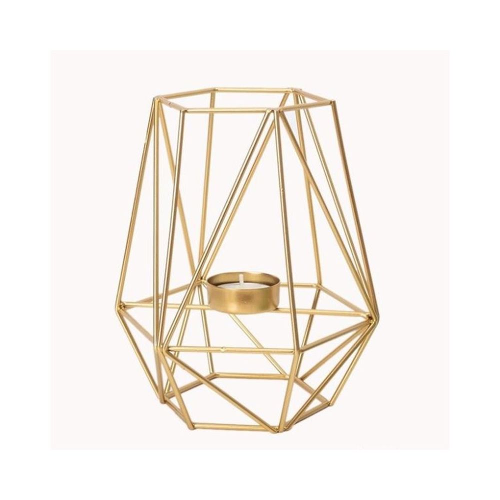 Wewoo - Bougeoir en or forgé géométrique minimaliste moderne créatif ornements de décorations pour la maison romantiques aux chandellestaille section haute - Bougies