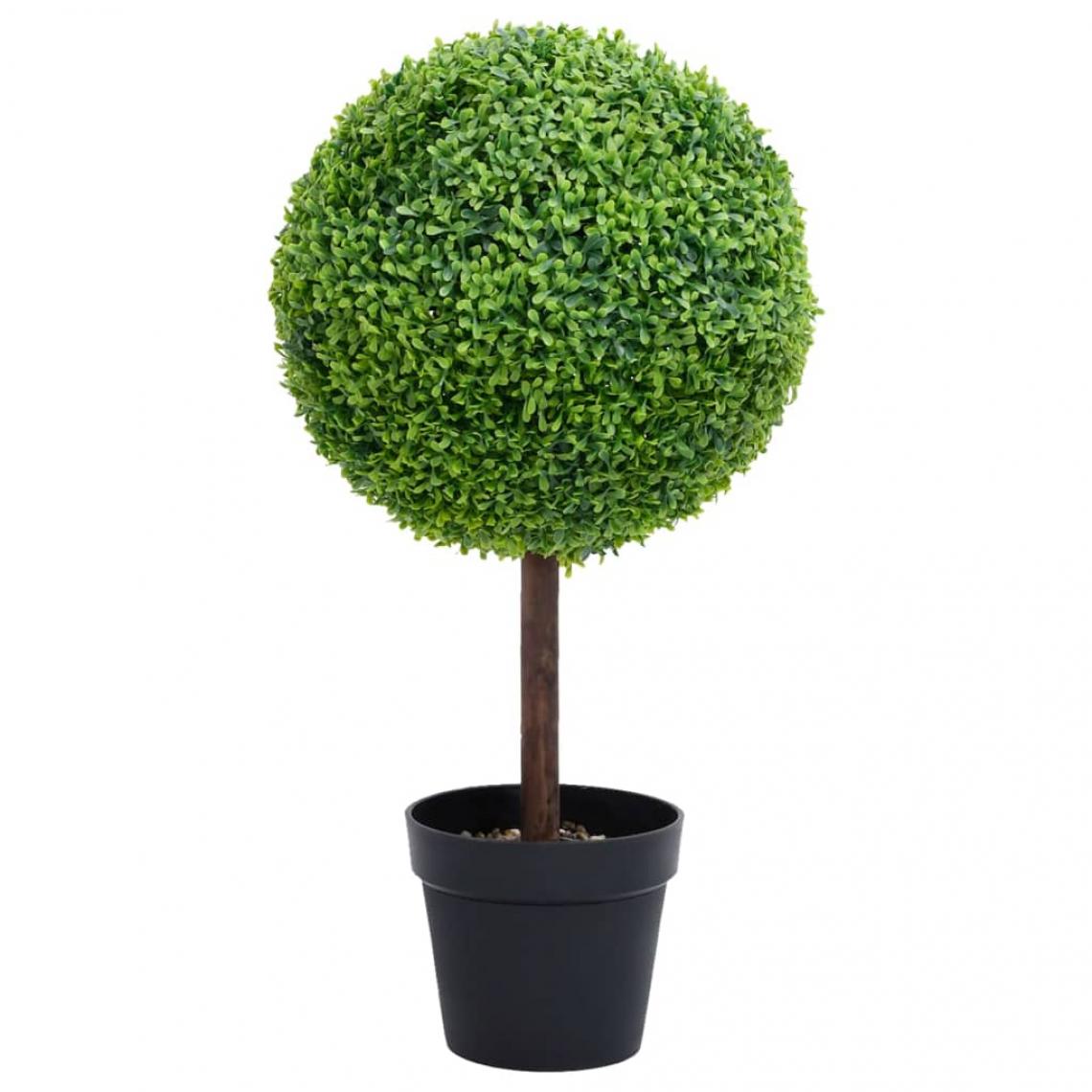 Vidaxl - vidaXL Plante de buis artificiel avec pot Forme de boule Vert 50 cm - Plantes et fleurs artificielles