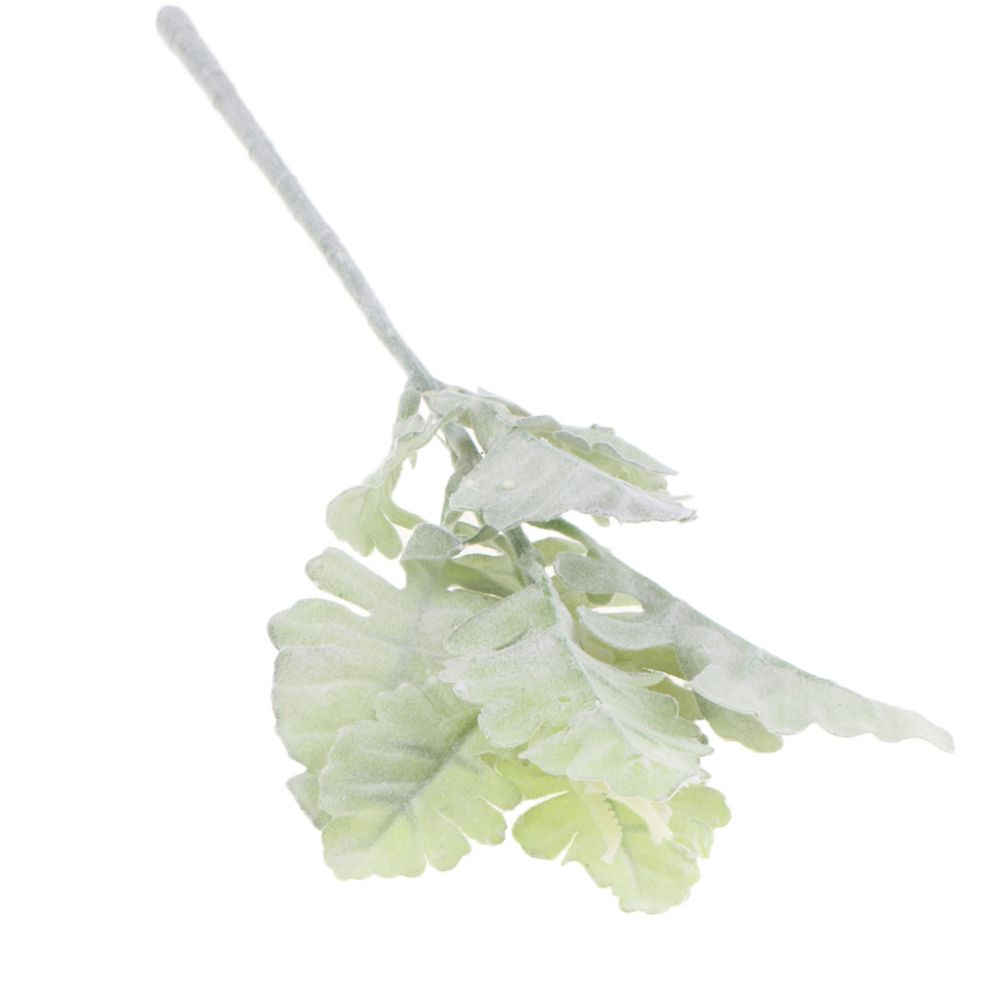 marque generique - 1 branche fleur artificielle vert Senecio feuilles flocage fournitures de fleurs - Plantes et fleurs artificielles