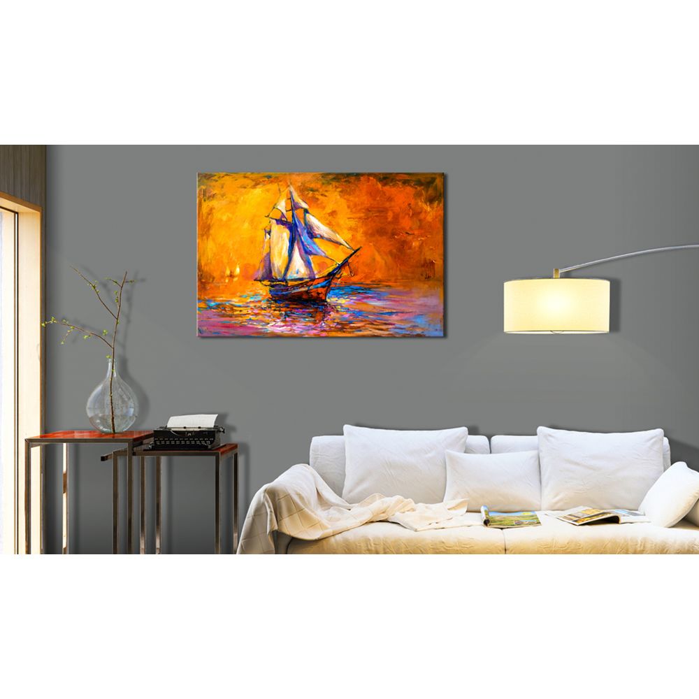 marque generique - 120x80 Tableau Paysage marin Paysages Joli Ocean of the Setting Sun - Tableaux, peintures