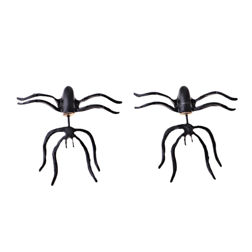 marque generique - boucles d'oreilles métallique araignée noire - Objets déco