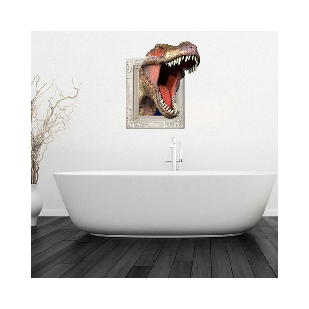 Wewoo - Sticker Mural Autocollants d'art de salle de bains de dinosaure 3D, taille: 69 x 58 x 0.3 cm - Stickers