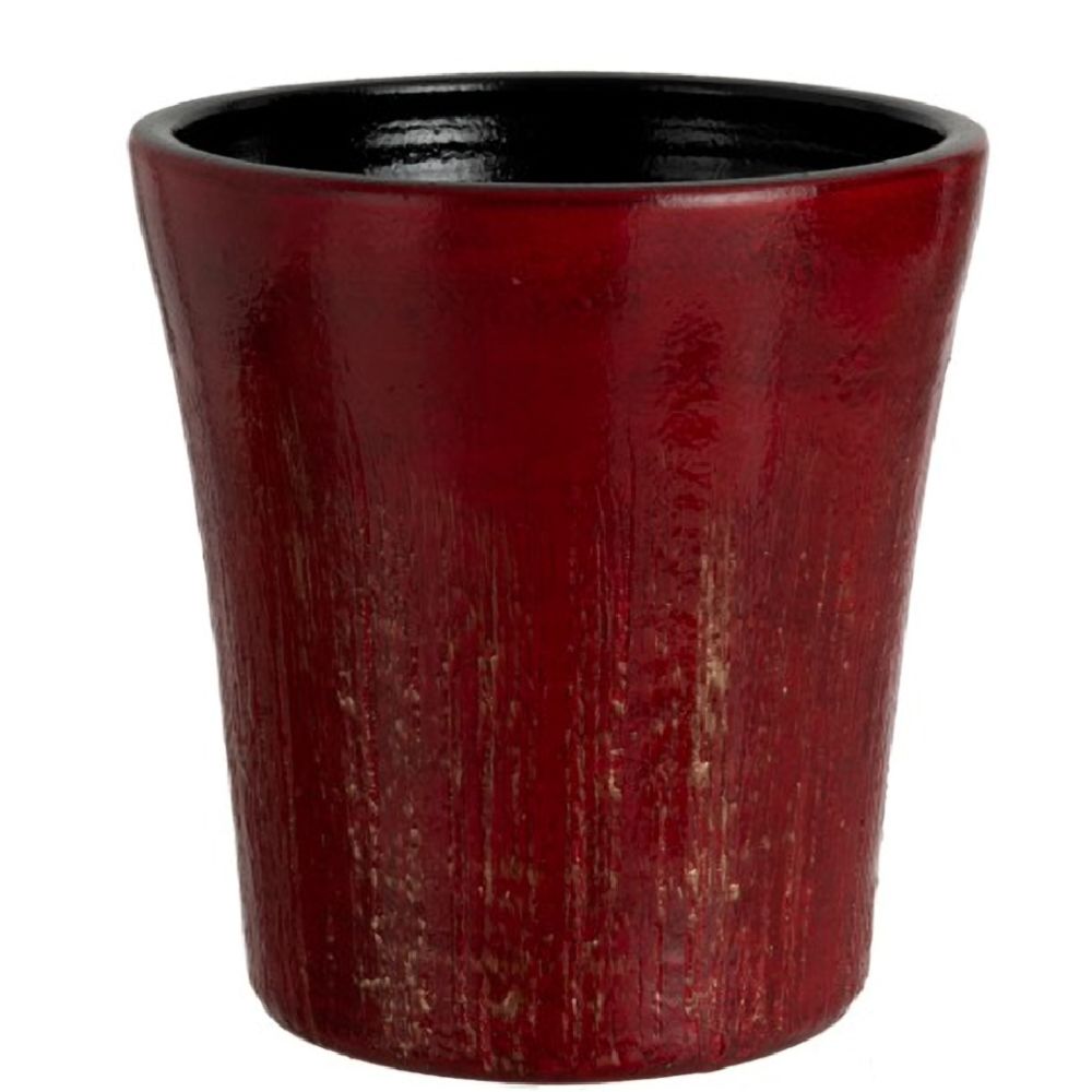 JOLIPA - Pot de Fleur en Terre Cuite rouge et Or - Pots, cache-pots