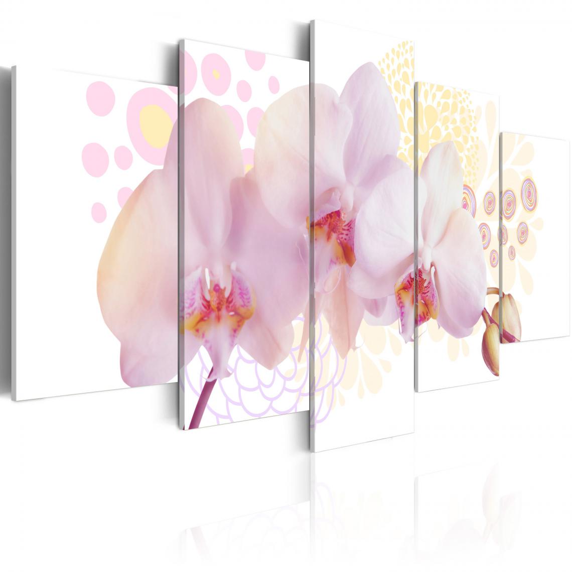 Decoshop26 - Tableau toile de décoration motif Orchidée subtile 100x50cm DEC110038/2 - Tableaux, peintures